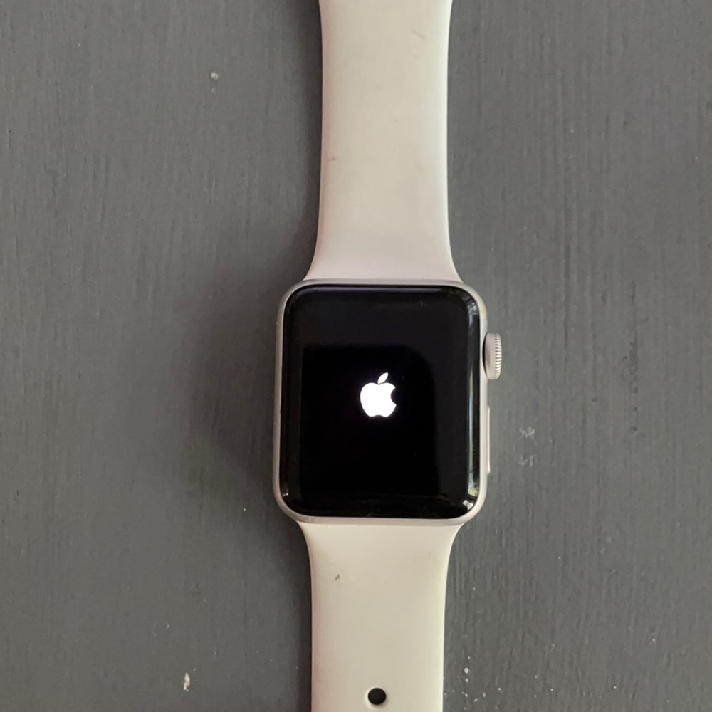 38mm Apple Watch series 3 with white sport strap